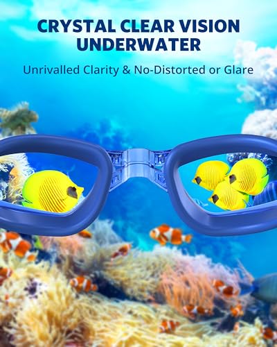 Aegend Swim Goggles, Swimming Goggles No Leaking Full Protect Adult Youth - color: Sapphire Blue Clear