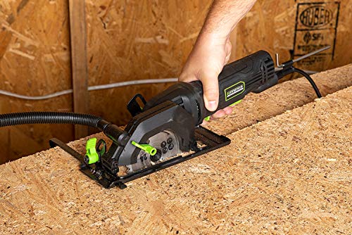 Genesis Mini Circular Saw 4.0 Amp 4-1/2" with 24T Carbide-Tipped Blade, Rip Guide, Vacuum Adapter, and Blade Wrench (GCS445SE) - style: Mini Circular Saw 4-1/2"