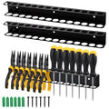 2 Pcs Screwdriver Plier Organizer Wall Mount, Screwdriver Rack, Metal Plier Holder Utility Tool Holder Organizers and Storage Rack for Garage Workshop Workbench Tool Chest Cart