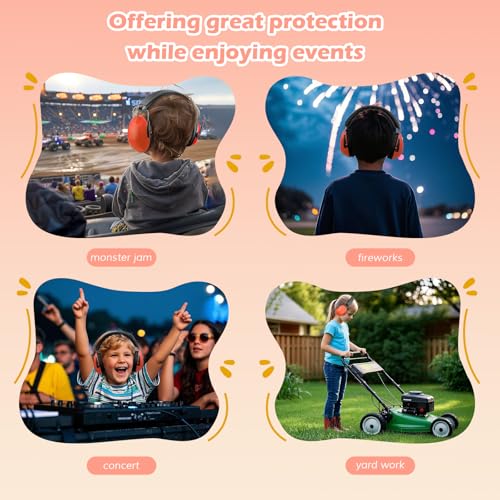 ProCase Noise Cancelling Headphones for Kids/Toddlers SNR 27dB Ear Muffs - color: Orange
