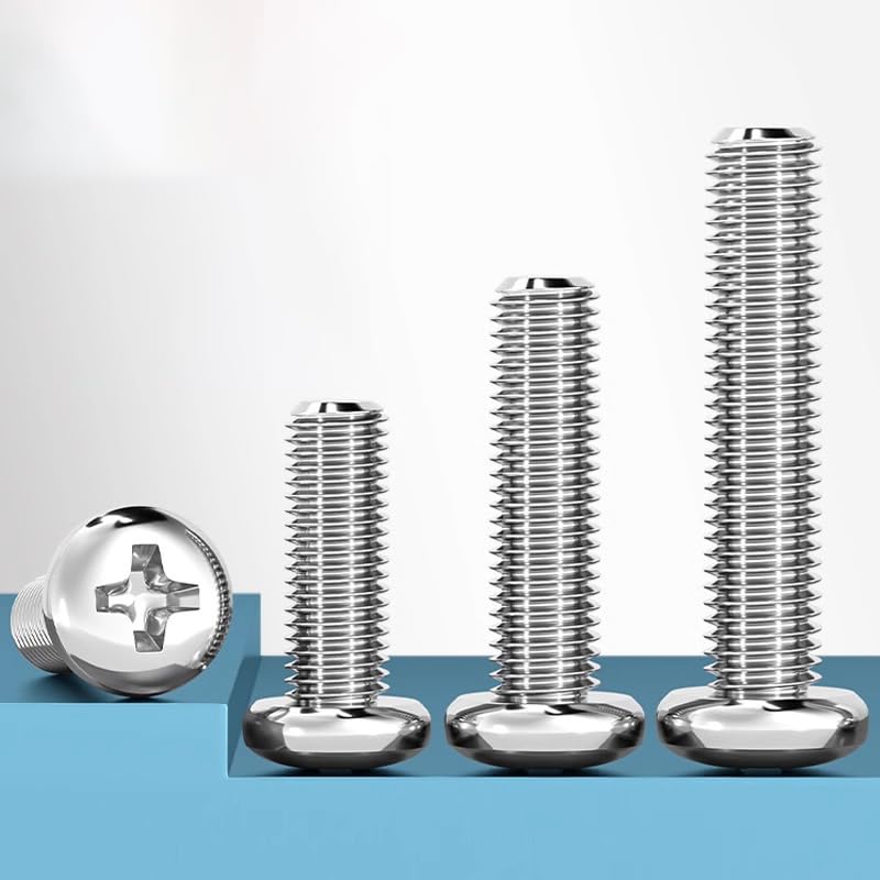 2#-56 x 3/8" Pan Head Machine Screw, Phillips Drive, 304 Stainless Steel 18-8, Bright Finish, Fully Machine Thread, 100 Pcs - size: 2#-56 * 3/8" 100pcs
