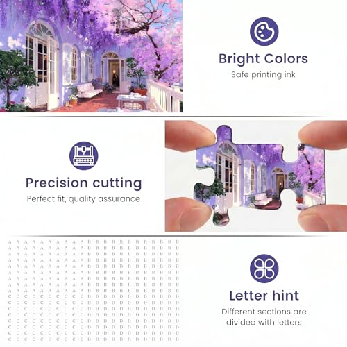 1000 Piece Puzzle for Adults, Afternoon Under Wisteria - color: Afternoon Under Wisteria