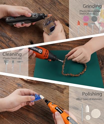 HARDELL 287Pcs Rotary Accessory Kit w/ 1/8" Shanks, for Cutting & Polishing - color: Blue+White