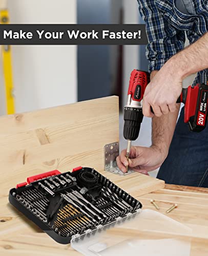 AVID POWER Drill & Driver Bit Set, 100 Pcs Combo Kit with Storage Case-Red