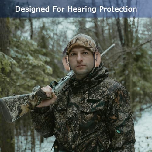 Safety Earmuffs for Ear Protection SNR 29 dB Noise Cancelling Ear muff Shooting Hunting Construction Noise Reduction - color: Ybrown