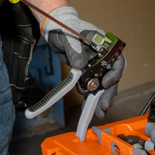 Klein Tools 11069S Automatic Solar Wire Stripper, Precision Stripping for 6 to 12 AWG Solid and 8 to 14 AWG PV Electrical Stranded Wire