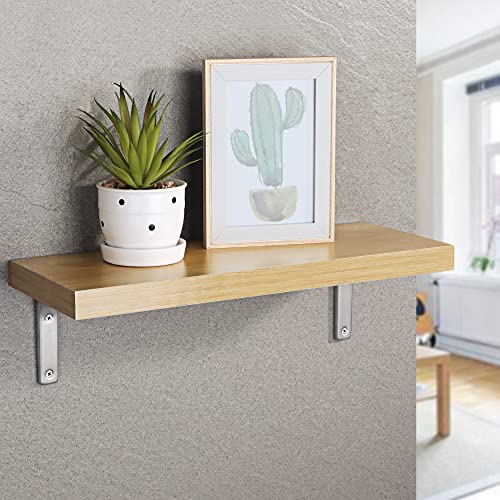 SAYAYO Wall Shelf Bracket 4 Inch, Stainless Steel Heavy Duty L Bracket - color: Brushed Nickel, size: 4 x 4 Inch (4 PCS)