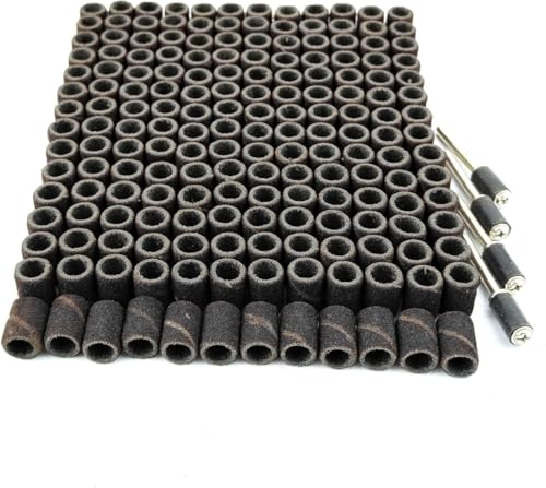 Merryland 184 Pack Sanding Drum 1/4 inch 120 Grit Drum Sander for Dremel - size: 120# 1/4" Sanding Band 184pcs