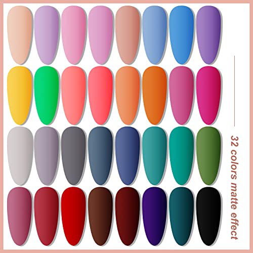 JODSONE Gel Nail Polish Kit with U V Light 32 Color Soak Off Base&Top Glitter Coat Gel Polish for DIY Manicure Lovers - color: KIT-07