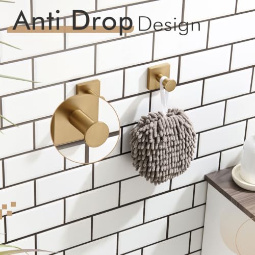 KOKOSIRI Robe Hooks Bath Towel Hooks for Wall Closet Kitchen Hanging Towels Bathroom Hardware Champagne Bronze Stainless Steel 2 Pack, B1016CPG-P2 - color: Champagne Bronze, size: 2 Pack