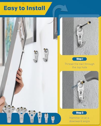 Uniclife 152 Pcs Heavy Duty Picture Hanging Kit,Picture Hanging Hook,Silver - size: 152 Pcs, style: Silver