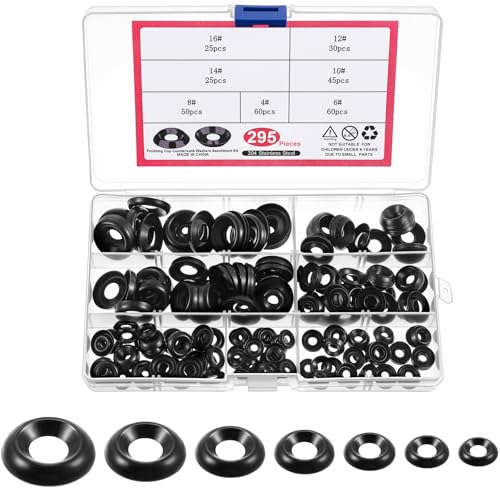 Yaocom 295 Pcs Stainless Steel Countersunk Cup Washers Black Finish - color: Black