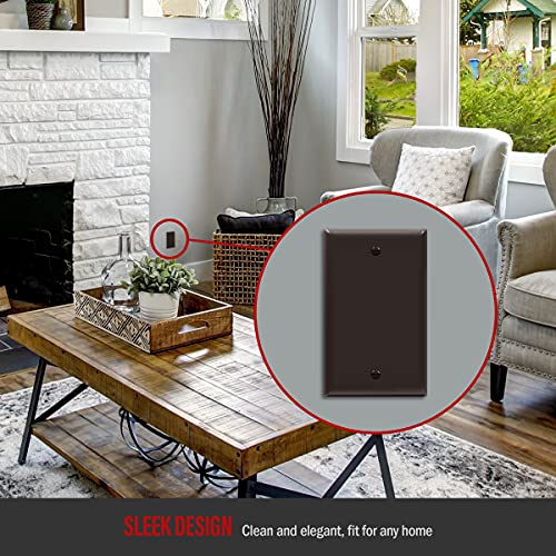 ENERLITES Blank Device Wall Plate, Gloss Finish, Standard Size 1-Gang 4.50" x 2.76", Polycarbonate Thermoplastic, 8801-BR, Brown - color: Brown, size: Standard