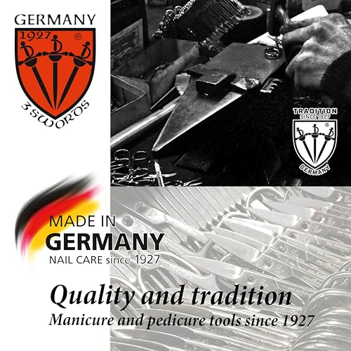 3 Swords Germany - Sapphire Metal Nail File Set 10 Pieces with 1 Piece 3-Way Nail Buffer – Nail Care Made in SOLINGEN/Germany - color: 10 Nail Files / 1 Buffer