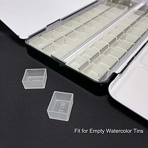 FCLUB 48PCS Transparent Watercolor Half Pans, Empty Paint Pans - style: 48Pcs Transparent Half Pans