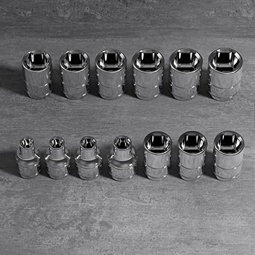 Olsa Tools 3/8-Inch Drive SAE Deep Socket Set - 13pc - color: Sae Shallow, size: 13pc, 3/8-Inch Drive