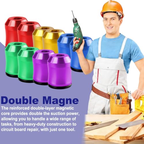 10 Pack Magnetic Screw Ring, Magnetic Screw Holder for Drill, Screwdriver Head Magnetic Ring, for Drill Tools, Mechanics, Carpenters, Household Repairs
