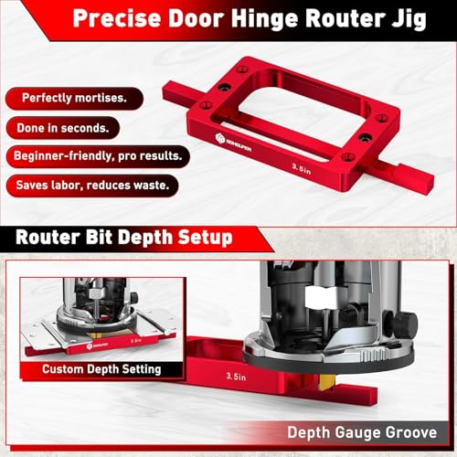 3-1/2" Fixed Size Door Hinge Jig for Door and Jamb, Aluminum Alloy - size: 3.5 in with Door Lock Kit