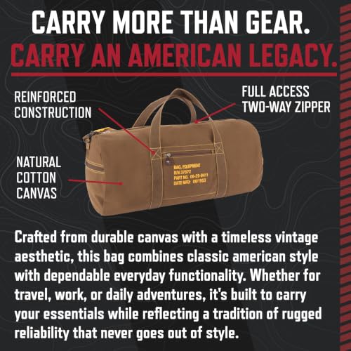 Rothco Canvas Equipment Bag, Heavyweight Cotton Carryall - color: Navy Blue, size: 24 Inches