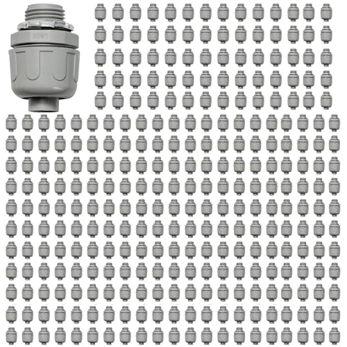 Conduit Connectors, 1/2 Inch, Straight, Grey, 300-Pack - size: 300-Pack