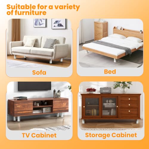 Alise White Sofa Legs Cabinet Legs Table Chair Furniture Legs,Pack of 4 - color: White