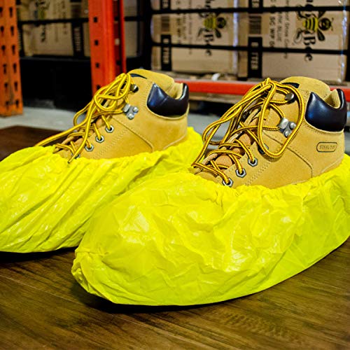 ShuBee Waterproof Shoe & Boot Covers Slip-Resistant Disposable for Plumbing Construction Floor Protection - 40 Pair - color: Yellow
