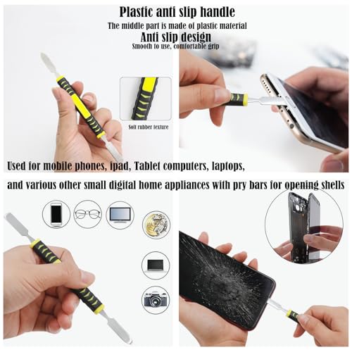 14 Pcs Stainless Steel Dual Ends Crowbar Dual-Ends Small Spudger Pry Opening Repair Tools Kit for Professional Repair Kit Suitable for Phones Laptops Tablets Smartwatches Digital Appliances