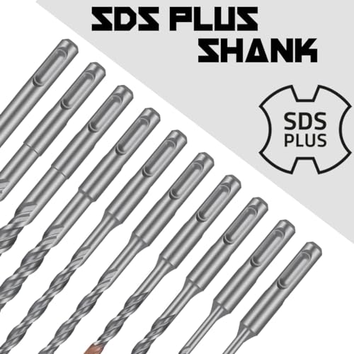 SDS Plus 5/8 Inch Masonry Drill Bit for Rotary Hammers (12" Length - 2 Pack) Carbide Tipped to Easily Drill Through Concrete, Cement, Brick, Block, Stone, and More! - size: 5/8" x 12"