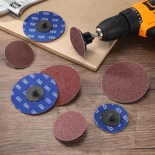 25 Pcs Aluminum Oxide Die Grinder Sanding Disc 2", 60 Grit - size: 60 Grit with 1/4" Round Shank