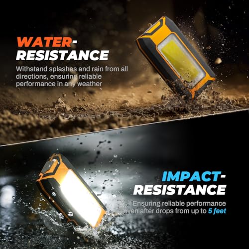 innofox 2-Pack LED Rechargeable Magnetic Work Light 1500 Lumens, Hanging Hook with 3 Modes, LED Work Light for Car Repair, Camping, and Hurricane Use - size: Portable