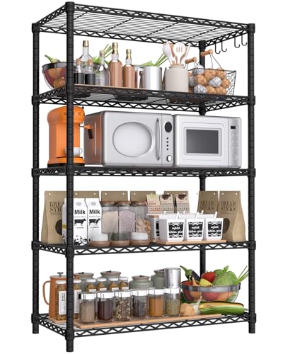 PrimeZone Wire Storage Shelves, 5-Tier Adjustable NSF Metal Shelving - size: 35.5"W x 14"D x 72"H