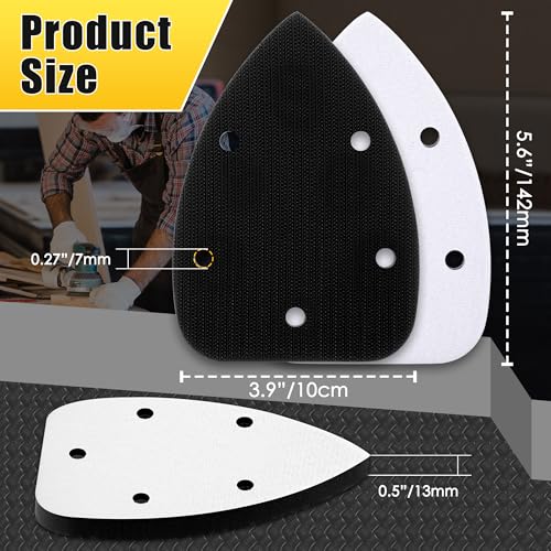 5 Pcs 5 Holes Foam Sanding Pads - color: Black and White, size: 5 Holes