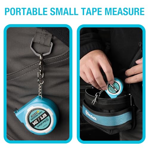 DURATECH Mini Tape Measure, 2 PCS 6FT Inch/Metric Small Tape Measure