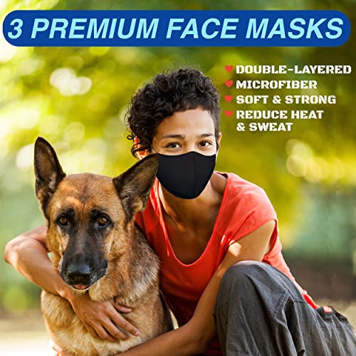 Arcarius Breathable Sports Face Mask – Moisture Wicking Gym & Travel Fit (3-Pack) - color: Black, Pink, Blue