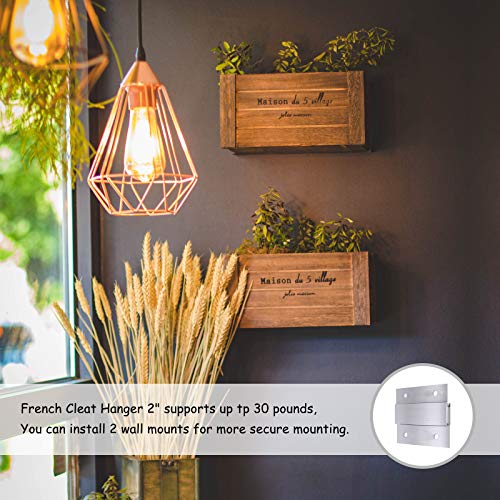 French Cleat Picture Hanger 2 Inches Aluminum Z Hanger 2 Pairs | Supports 30lbs - Interlocking Wall Mounting Bracket Hardware Kit for Hanging Mirrors, Picture, Shelf, Whiteboard, Art, Frames - size: 2 Inch-Standard