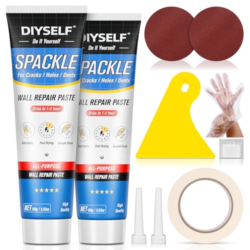 DIYSELF 9-Piece Spackle Wall Repair Kit, Fast-Drying Concrete Crack Filler - size: 9 Pack