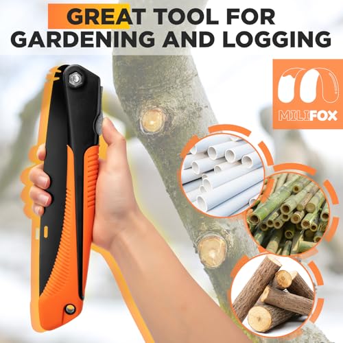 Folding Hand Saw, 10 in Pruning Saw with Triple-Cut SK5 Blade