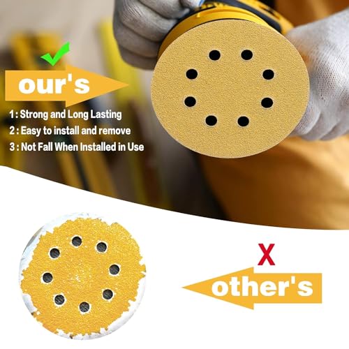 110PCS 5 Inch Sanding Discs Random Orbit Sander Premium Sandpaper - style: Advanced Aluminum Oxide