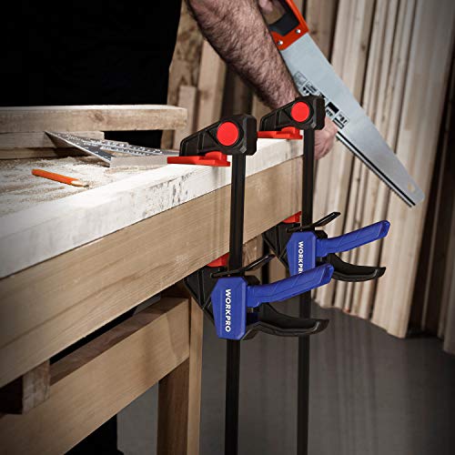 WORKPRO 12" Clamps for Woodworking 2-Pack, Light Duty Wood Clamps - size: 12"