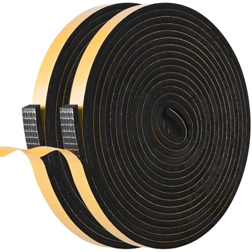 Self Adhesive Foam Tape Weatherstrip 1/4in x 1/4in x 33Ft High Density Foam Insulation Strips Foam Seal Weather Stripping with Strong Adhesive for Door and Window Sound Isolation Soundproofing - size: 1/4in x 1/4in x 33Ft