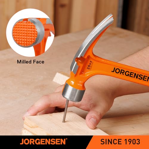 JORGENSEN 20 oz One-piece Forged Rip Claw Hammer with Magnetic Nail Holder - size: 20 oz