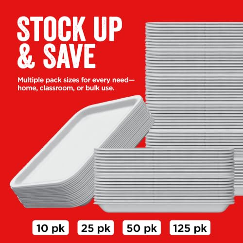Hygloss White Foam Trays for Food & Crafts, 5.75 x 8.25 Inch, Pack of 125 - color: White, size: 5.75 x 8.25-Inch, style: 125 Pieces