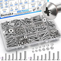 408PCS Machine Screws Nuts and Bolts Assortment Kit, 304 Stainless Steel Bolts #6-32#8-32#10-24 M3 M4 M5 Phillips Pan Head Hardware Screw Assortment Kit, Assorted Bolts, Nuts and Washers Kit - size: 408PCS