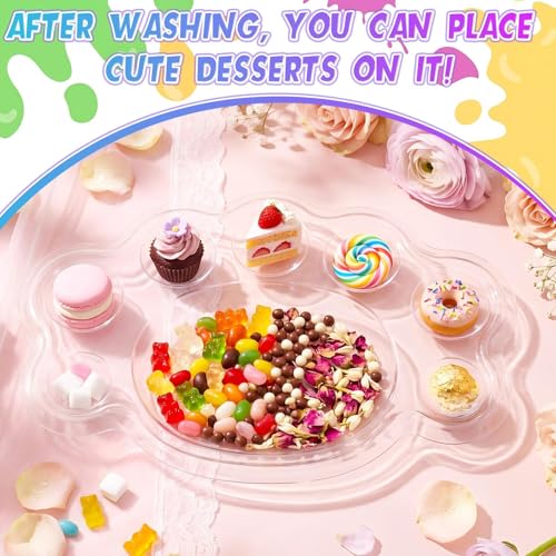 100 Pcs Large Clear Footprint Paint Tray Palette Disposable Watercolor Palette Acrylic Pallet Color Mixing Tray for Painting Party Oil Watercolor Craft Supplies DIY Art Painting - style: Footprint