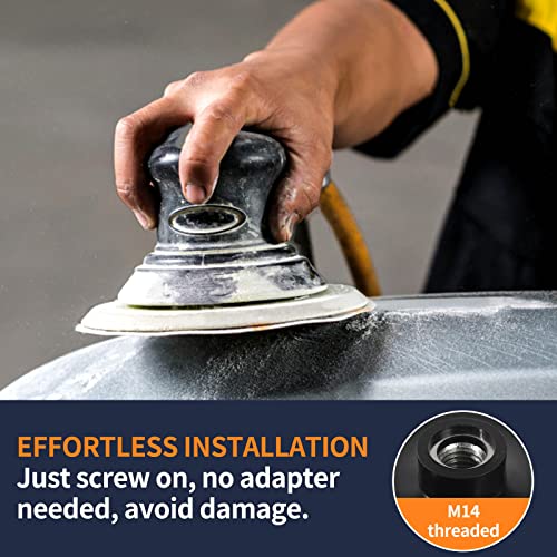 Pomsare 5 Inch Upgraded Hook and Loop Backing Pad with 80PCS Sanding Discs, Angle Grinder Attachments with 5/8-11, Drill Sanding Pad for Wood Polishing(40/60/80/120/180/240/320/600 Grit) - style: Reinforced 5 Inch 83 PCS