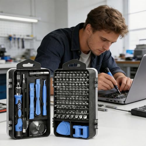 115-in-1 Small Screwdriver Set,Precision Screwdriver Set, Professional Repair Tool Kit for Phone, Computer, Watch, Console, Eyeglass and Electronic, Men Tools Gift Blue - color: Blue