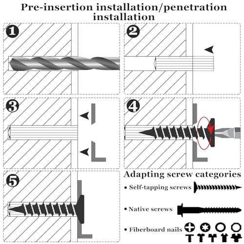 200 Pcs Expanding Plastic Screw Anchors 1/4" Hole Green Plastic Anchors for Concrete Tile Cement Bolt Expansion Tube for #10,11,12 Screws, Fix to Wall Drywall or Other Surface(1-1/4") - color: Green, size: 1/4" X 1-1/4"