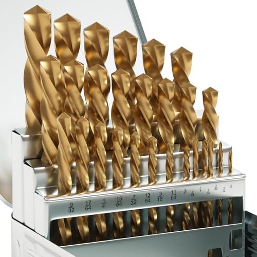 29Pcs(1/16"-1/2") Cobalt Left Hand Drill Bit Set Jobber Length - size: 29pcs Left Hand, 1/16"-1/2"