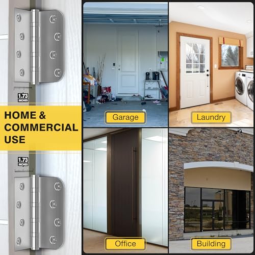 KOLET Ball Bearing Door Hinges, 4 x 4 Inches, Brushed Nickel, 12 Pack - color: Brushed Nickel, size: 12 Packs