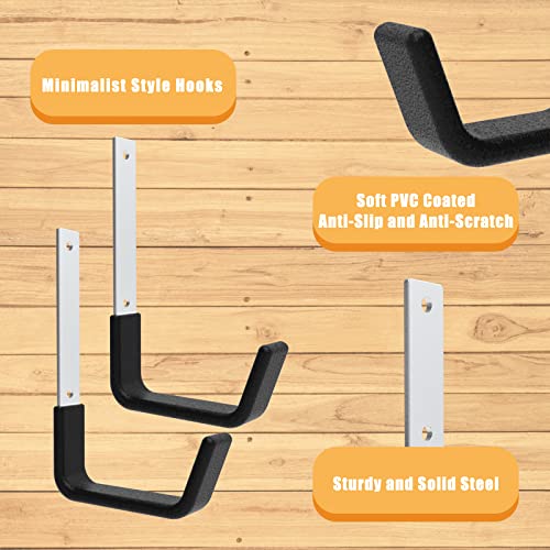 Heavy Duty Utility Hooks for Wall Mount, Garage Wall Hooks, Multi-Use Hose, Bike, Ladder, Chainsaw & Leaf Blower Hanger - 2 Medium (2 M) - size: 2 Medium